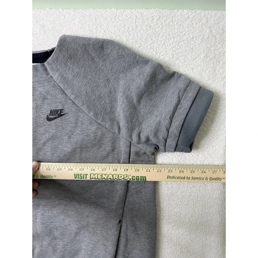 Nike Tech Fleece Dress Womens M Gray Short Sleeve Sweatshirt‎ Tunic 746918-091